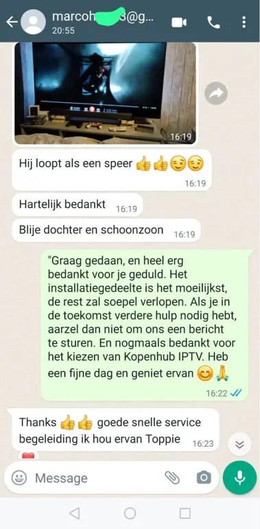WhatsApp Beweis IPTV — Vielen Dank, läuft super
